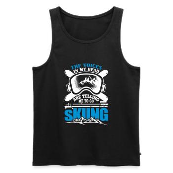 Funny skier snowboarding winter sport ski ar - Men's Premium Organic Tank Top - black - Front - AI Model Male 178 light (178cm)