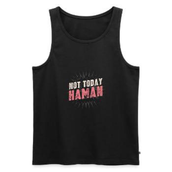 Not Today Haman Purim Judaism - Men's Premium Organic Tank Top - black - Front - Michal (187cm)