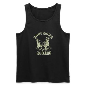 Support Your Local Egg Dealer Funny Eggs - Men's Premium Organic Tank Top - black - Front - Michal (187cm)