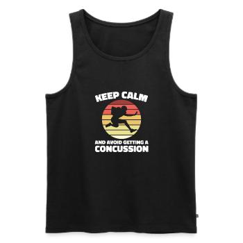 Staying calm and having a concussion - Men's Premium Organic Tank Top - black - Front - AI Model Male 178 light (178cm)