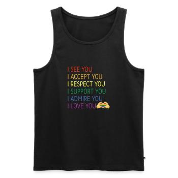 I see you I accept you I respect you - Men's Premium Organic Tank Top - black - Front - Michal (187cm)