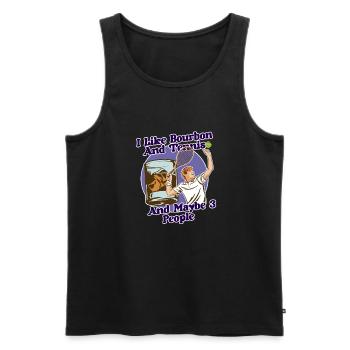 Ich mag Bourbon und Tennis Lustiger Humor Sport - Männer Premium Bio Tank Top - Schwarz - Vorne - Michal (187cm)