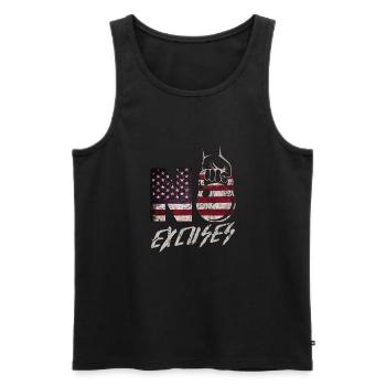Patriotique 4th of July Body Workout Pas d’excuses - Débardeur bio Premium Homme - noir - Devant - AI Model Male 178 light (178cm)