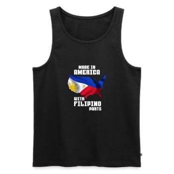 Made in America with Filipino parts - Men's Premium Organic Tank Top - black - Front - Michal (187cm)