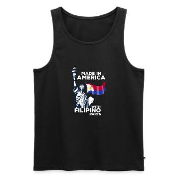 Made in America with Filipino parts - Men's Premium Organic Tank Top - black - Front - Michal (187cm)