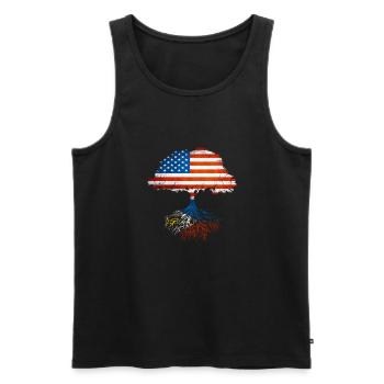 Made in America with Filipino roots - - Men's Premium Organic Tank Top - black - Front - Michal (187cm)