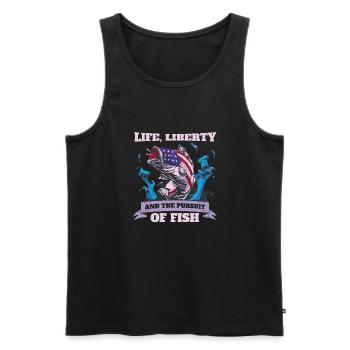 Life, Freedom and the Persecution of Fish - Men's Premium Organic Tank Top - black - Front - Michal (187cm)