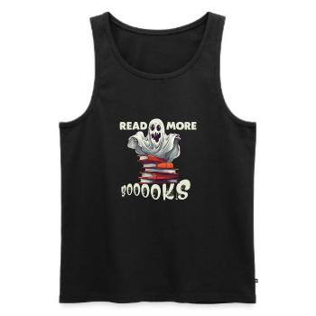 Groovy Lire la suite Livres Ghost Cute Funny - Débardeur bio Premium Homme - noir - Devant - Michal (187cm)