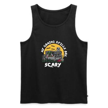 Meine Spielfähigkeiten Sind Gruselig Halloween - Männer Premium Bio Tank Top - Schwarz - Vorne - AI Model Male 178 light (178cm)