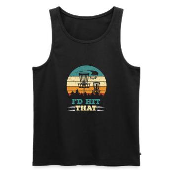 I'd Hit the Disc Disc Golf Disc - Men's Premium Organic Tank Top - black - Front - Michal (187cm)