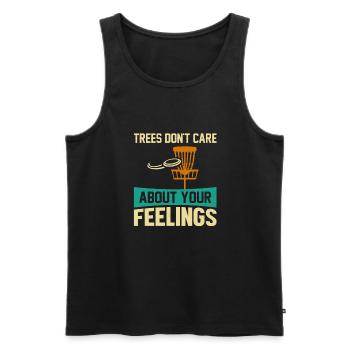 Trees Don't Care Disc Golf Disc Golfer Sport - Men's Premium Organic Tank Top - black - Front - Michal (187cm)