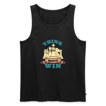 Chess, Think, Move, Win, Chess Master Club - Men's Premium Organic Tank Top - black - Front - Michal (187cm)