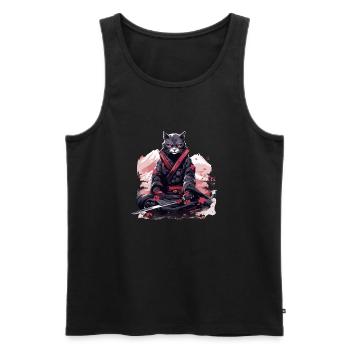 Japanische Kunst Katze Kawaii Anime - Männer Premium Bio Tank Top - Schwarz - Vorne - AI Model Male 178 light (178cm)
