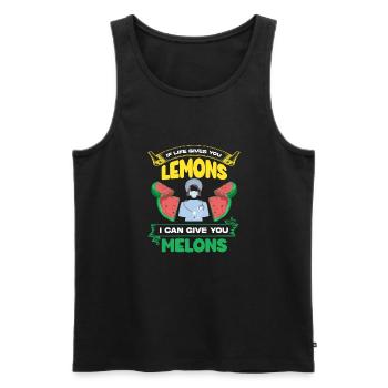 Lustiger Witz Über Plastische Chirurgen, - Männer Premium Bio Tank Top - Schwarz - Vorne - Michal (187cm)