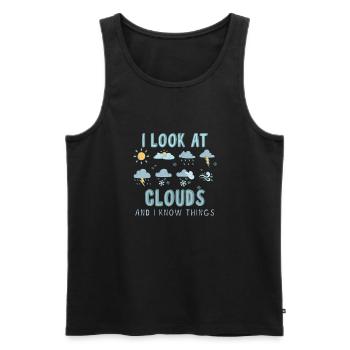 Ich Sehe Die Wolken An Und Weiß Dinge - - Männer Premium Bio Tank Top - Schwarz - Vorne - Michal (187cm)