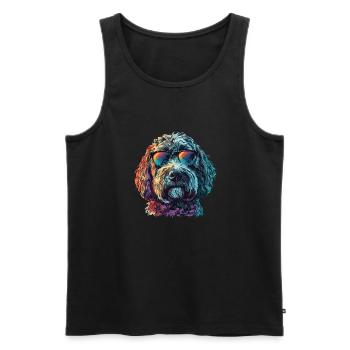 Labradoodle Doodle chiens maman ami à fourrure - Débardeur bio Premium Homme - noir - Devant - Michal (187cm)
