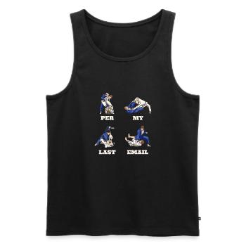 My last e-mail - Humor in the office - Men's Premium Organic Tank Top - black - Front - AI Model Male 178 light (178cm)