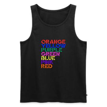 Couleurs de l’arc-en-ciel - drôle ROYGBIV - Débardeur bio Premium Homme - noir - Devant - Michal (187cm)