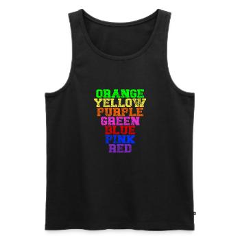 Couleurs de l’arc-en-ciel - drôle ROYGBIV - Débardeur bio Premium Homme - noir - Devant - Michal (187cm)