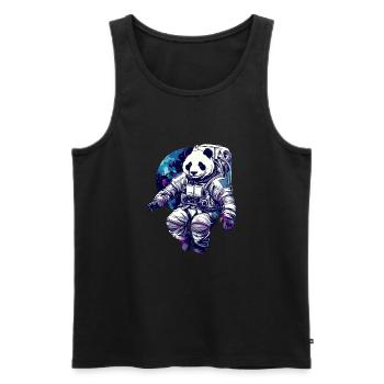 Panda Astronaut - Bamboo Rocket Adventures - Männer Premium Bio Tank Top - Schwarz - Vorne - AI Model Male 178 light (178cm)