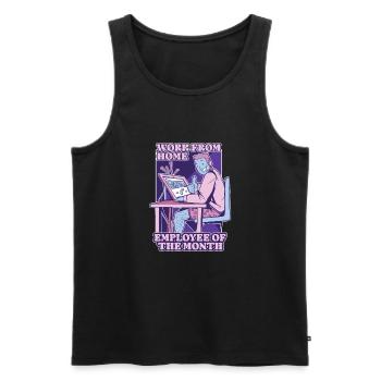 Working From Home - Employee of the Month - Men's Premium Organic Tank Top - black - Front - AI Model Male 178 light (178cm)