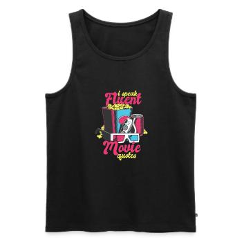 I Speak Fluent Movie Quotes - Filmzitate Liebhaber - Männer Premium Bio Tank Top - Schwarz - Vorne - Michal (187cm)