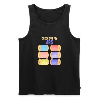 Check Out My Abs - 3D Printer - Men's Premium Organic Tank Top - black - Front - AI Model Male 178 light (178cm)