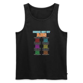 Check Out My Abs - 3D Printer - Men's Premium Organic Tank Top - black - Front - AI Model Male 178 light (178cm)