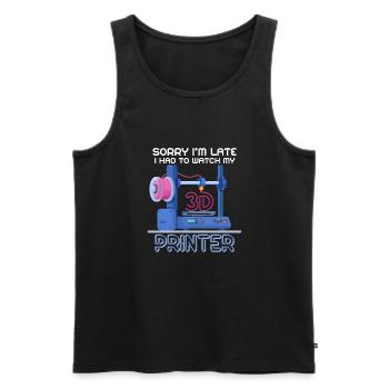 Sorry Ich Bin Zu Spät - 3D Drucker 3D Druck - Männer Premium Bio Tank Top - Schwarz - Vorne - AI Model Male 178 light (178cm)