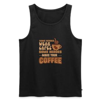 Some heroes wear capes - others cook - Men's Premium Organic Tank Top - black - Front - AI Model Male 178 light (178cm)
