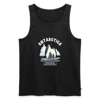 Antarctique - Le continent international - Débardeur bio Premium Homme - noir - Devant - Michal (187cm)