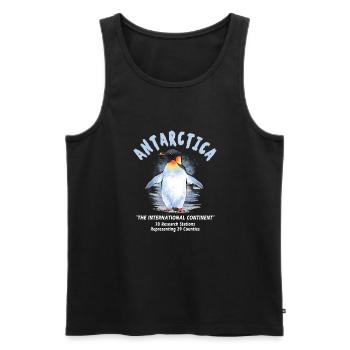 Antarctique - Le continent international - Débardeur bio Premium Homme - noir - Devant - Michal (187cm)