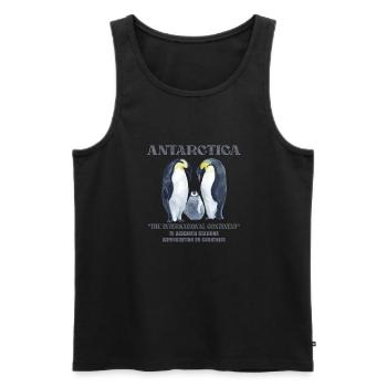 Antarctique - Le continent international - Débardeur bio Premium Homme - noir - Devant - Michal (187cm)
