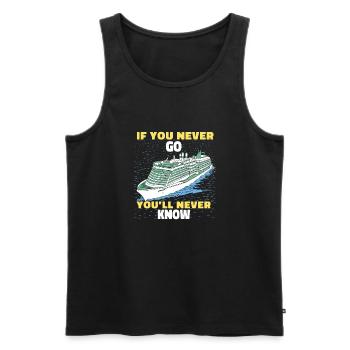If you never leave, you'll never know - Men's Premium Organic Tank Top - black - Front - Michal (187cm)