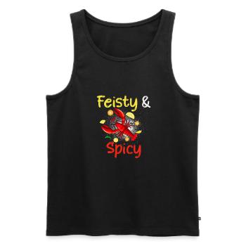 Feurig & Würzig - Krebsmotiv Für Liebhaber - Männer Premium Bio Tank Top - Schwarz - Vorne - Michal (187cm)