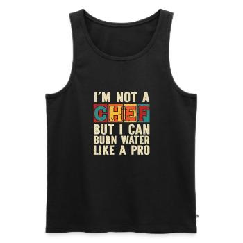 Ich Bin Kein Koch Aber Wasser Anbrennen Profi - Männer Premium Bio Tank Top - Schwarz - Vorne - AI Model Male 178 light (178cm)