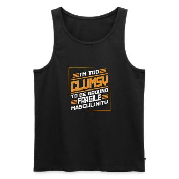 Clumsy Um Fragile Männlichkeit - Männer Premium Bio Tank Top - Schwarz - Vorne - AI Model Male 178 light (178cm)