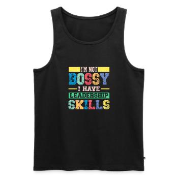 Ich Bin Nicht Herrisch Ich Habe Führungskompetenz - Männer Premium Bio Tank Top - Schwarz - Vorne - AI Model Male 178 light (178cm)