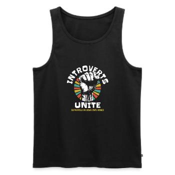 Introverts Unite Separately In Your Own Homes - Männer Premium Bio Tank Top - Schwarz - Vorne - AI Model Male 178 light (178cm)