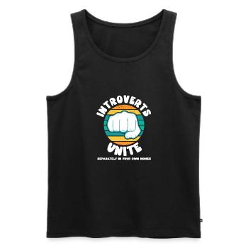 Introverts Unite Separately In Your Own Homes - Männer Premium Bio Tank Top - Schwarz - Vorne - AI Model Male 178 light (178cm)