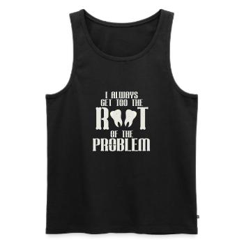 Always straight to the heart of the problem - Men's Premium Organic Tank Top - black - Front - AI Model Male 178 light (178cm)
