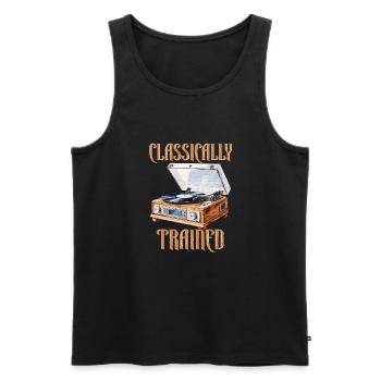 Classically Trained Vintage Schallplattenspieler - Männer Premium Bio Tank Top - Schwarz - Vorne - AI Model Male 178 light (178cm)