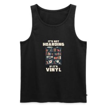 Ce n’est pas de la thésaurisation s’il s’agit d’un vinyle de collection - Débardeur bio Premium Homme - noir - Devant - AI Model Male 178 light (178cm)