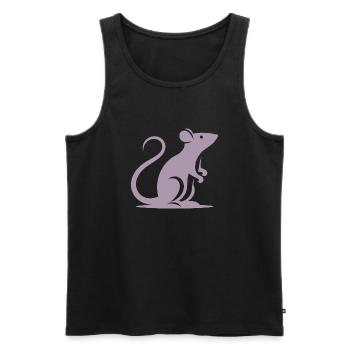 Minimalistische Ratte Maus Silhouette - Männer Premium Bio Tank Top - Schwarz - Vorne - AI Model Male 178 light (178cm)