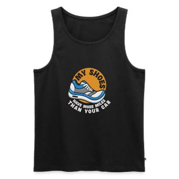 My shoes have more miles than your car - Men's Premium Organic Tank Top - black - Front - AI Model Male 178 light (178cm)
