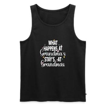 What happens at grandma's stays with grandma - Men's Premium Organic Tank Top - black - Front - Michal (187cm)