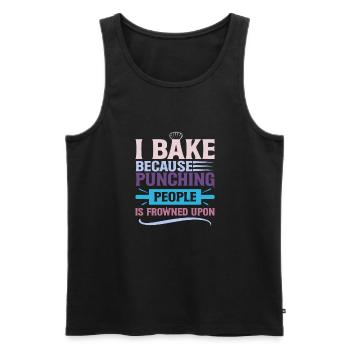 I Bake Because Punching People Is Frowned Upon – - Men's Premium Organic Tank Top - black - Front - Michal (187cm)