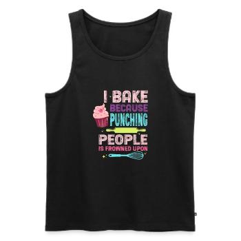 I Bake Because Punching People Is Frowned Upon – - Men's Premium Organic Tank Top - black - Front - Michal (187cm)