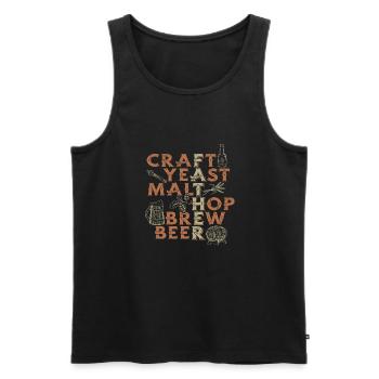 Craft Yeast Malt Hop Brew Beer - Perfect for - Men's Premium Organic Tank Top - black - Front - AI Model Male 178 light (178cm)