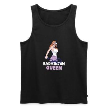 Badminton Queen - Your passion on the course - Men's Premium Organic Tank Top - black - Front - AI Model Male 178 light (178cm)